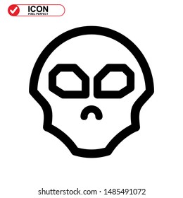Danger skull icon isolated sign symbol vector illustration - high quality black style vector icons
