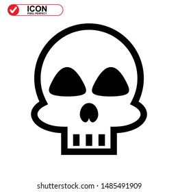 Danger skull icon isolated sign symbol vector illustration - high quality black style vector icons

