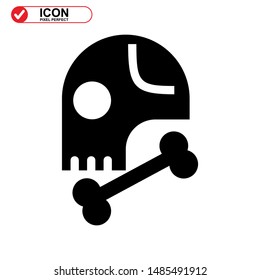 Danger skull icon isolated sign symbol vector illustration - high quality black style vector icons
