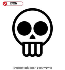 Danger skull icon isolated sign symbol vector illustration - high quality black style vector icons
