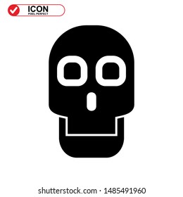 Danger skull icon isolated sign symbol vector illustration - high quality black style vector icons

