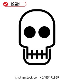 Danger skull icon isolated sign symbol vector illustration - high quality black style vector icons
