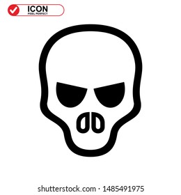 Danger skull icon isolated sign symbol vector illustration - high quality black style vector icons
