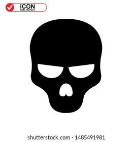 Danger skull icon isolated sign symbol vector illustration - high quality black style vector icons
