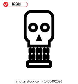 Danger skull icon isolated sign symbol vector illustration - high quality black style vector icons
