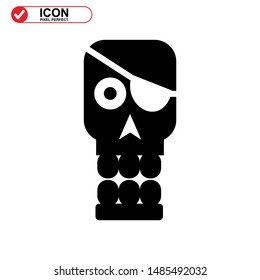Danger skull icon isolated sign symbol vector illustration - high quality black style vector icons
