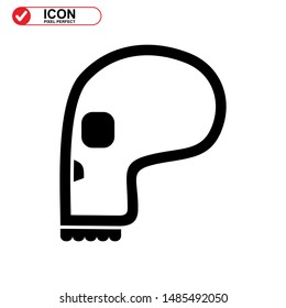 Danger skull icon isolated sign symbol vector illustration - high quality black style vector icons
