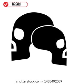 Danger skull icon isolated sign symbol vector illustration - high quality black style vector icons
