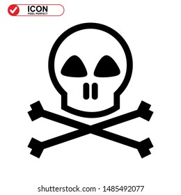 Danger skull icon isolated sign symbol vector illustration - high quality black style vector icons
