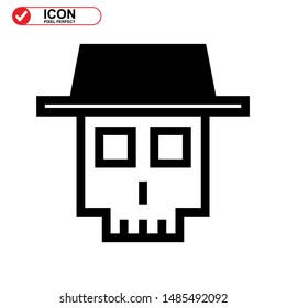 Danger skull icon isolated sign symbol vector illustration - high quality black style vector icons
