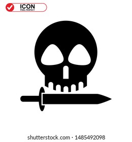 Danger skull icon isolated sign symbol vector illustration - high quality black style vector icons
