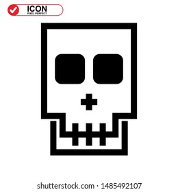 Danger skull icon isolated sign symbol vector illustration - high quality black style vector icons
