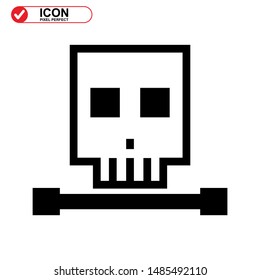 Danger skull icon isolated sign symbol vector illustration - high quality black style vector icons

