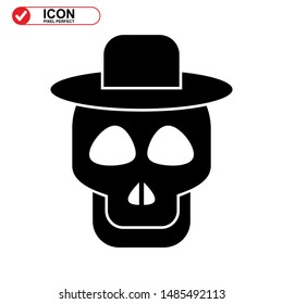 Danger skull icon isolated sign symbol vector illustration - high quality black style vector icons
