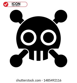 Danger skull icon isolated sign symbol vector illustration - high quality black style vector icons
