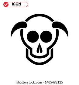 Danger skull icon isolated sign symbol vector illustration - high quality black style vector icons
