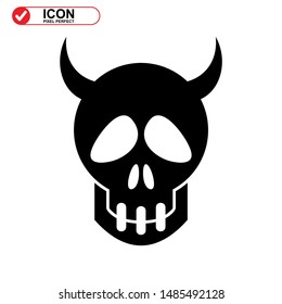Danger skull icon isolated sign symbol vector illustration - high quality black style vector icons
