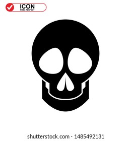 Danger skull icon isolated sign symbol vector illustration - high quality black style vector icons
