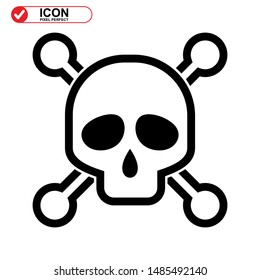 Danger skull icon isolated sign symbol vector illustration - high quality black style vector icons
