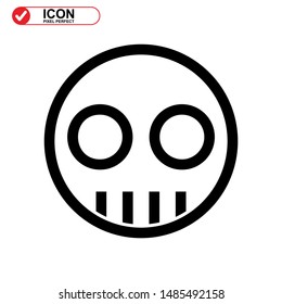 Danger skull icon isolated sign symbol vector illustration - high quality black style vector icons
