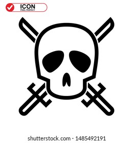Danger skull icon isolated sign symbol vector illustration - high quality black style vector icons
