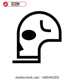 Danger skull icon isolated sign symbol vector illustration - high quality black style vector icons
