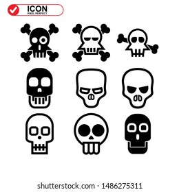 Danger skull icon isolated sign symbol vector illustration - Collection of high quality black style vector icons
