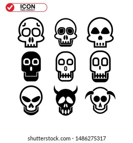 Danger skull icon isolated sign symbol vector illustration - Collection of high quality black style vector icons
