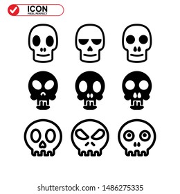 Danger skull icon isolated sign symbol vector illustration - Collection of high quality black style vector icons
