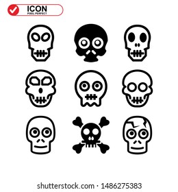 Danger skull icon isolated sign symbol vector illustration - Collection of high quality black style vector icons
