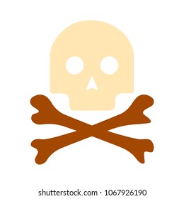 Danger Skull Icon, Vector Skull Crossbones Symbol - Danger Sign