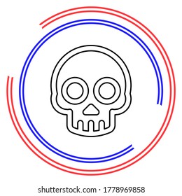 danger skull icon, vector skull crossbones symbol - danger sign. Thin line pictogram - outline editable stroke