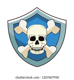 Danger skull shield