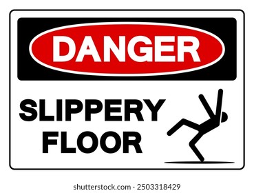 Danger Slippery Floor Symbol Sign,Vector Illustration, Isolate On White Background Label. EPS10