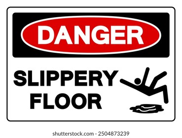 Danger Slippery Floor Symbol Sign,Vector Illustration, Isolate On White Background Label. EPS10