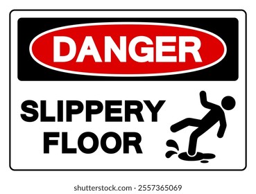 Danger Slippery Floor Symbol Sign,Vector Illustration, Isolate On White Background Label. EPS10