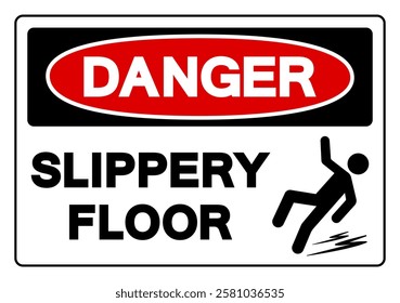 Danger Slippery Floor Symbol Sign,Vector Illustration, Isolate On White Background Label. EPS10