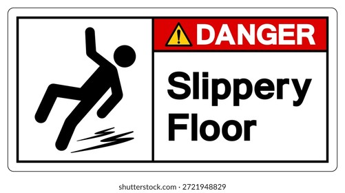 Danger Slippery Floor Symbol Sign,Vector Illustration, Isolate On White Background Label. EPS10