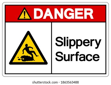 Danger Slippery Surface Symbol, Vector Illustration, Isolate white background Label. EPS10