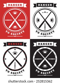 Danger to Society emblem vector illustration, eps10, easy to edit