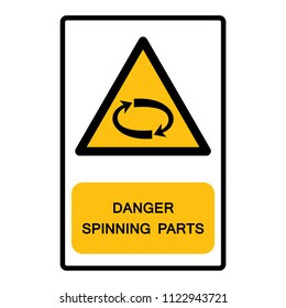 Danger Spinning Parts Symbol Sign, Vector Illustration, Isolate On White Background Label. EPS10