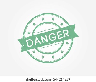 danger. stamp rubber