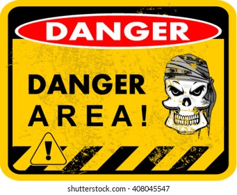 danger, sticker