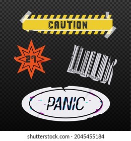 The danger stickers collection. The old template for modern designs.