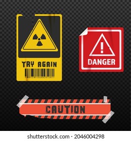 The danger stickers collection. The old template for modern designs.