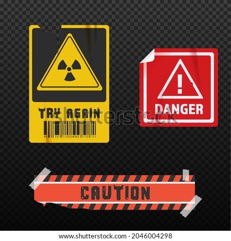 The danger stickers collection. The old template for modern designs.