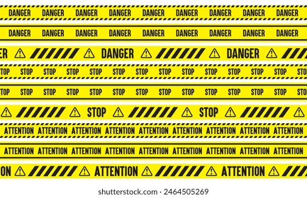 Danger, stop, attention tape decoration vector illustration