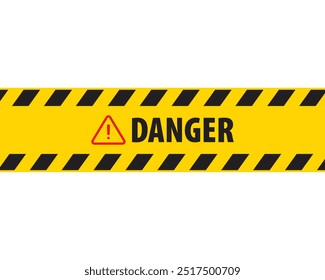 Peligro rayas con signo de precaución Vector. Amarillo, Vector, peligro, precaución, negro, seguridad, señal, advertencia, atención. Puede utilizar para la infografía, el Anuncio, el cartel, el Diseño web. Aislado sobre fondo blanco. 