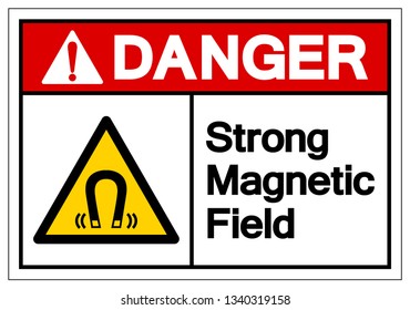 Danger Strong Magnetic Field Symbol Sign, Vector Illustration, Isolate On White Background Label. EPS10