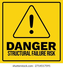 Peligro Falla estructural Ilustración vectorial de señal de advertencia de riesgo de seguridad